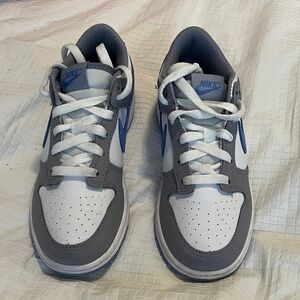 Nike kids Blue, Gray, and White Sneakers